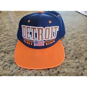 Detroit GO USA! Hat Baseball Cap Adjustable Snapback One Size Fits All Big Bear